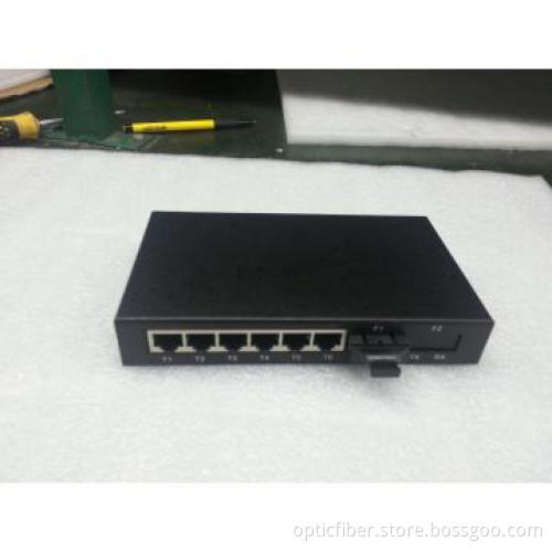 10/100Base 1 fiber 6 RJ45 Media Converter